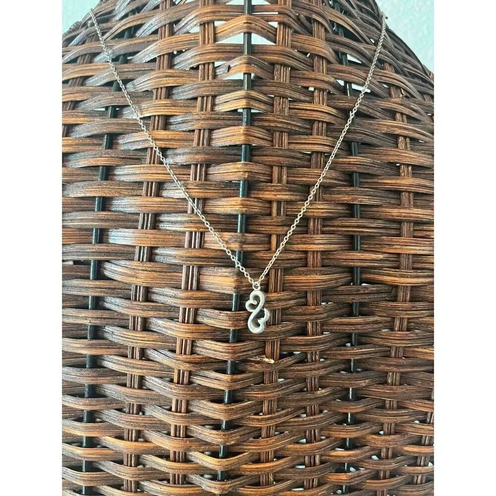 Sterling Silver Open Heart Charm on Designer Inspired Chain Necklace